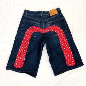 Evisu- Men's Jean Shorts Blue/Red